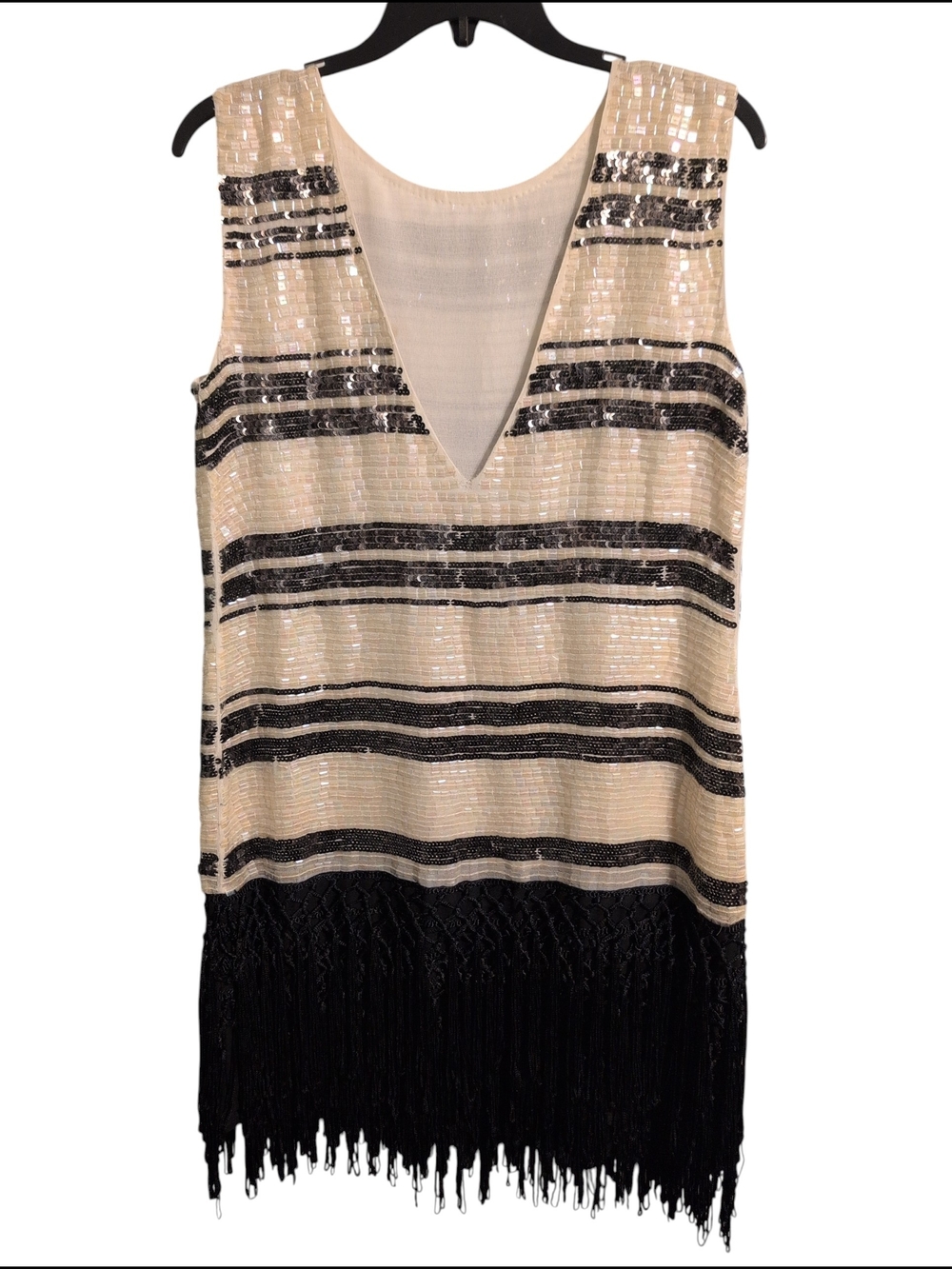 Zara Women Tango Dress Costume Club Party Sequin Silk India Sexy Fringe Medium - Picture 2 of 11